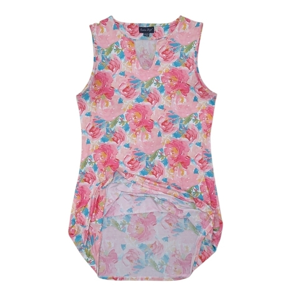 Charlie Paige Bright Sleeveless Floral Dress Pink Blue Size XL - Picture 6 of 8